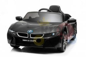 kids and toddlers bmw i8 ride on car 12v leather seat rubber wheels kids vip black 4