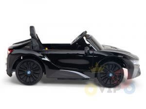 kids and toddlers bmw i8 ride on car 12v leather seat rubber wheels kids vip black 9