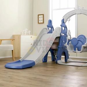 kids toddlers swing slide playset crown kidsvip blue 17