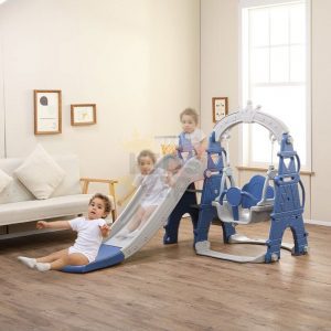 kids toddlers swing slide playset crown kidsvip blue 18 1