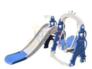 kids toddlers swing slide playset crown kidsvip blue 2