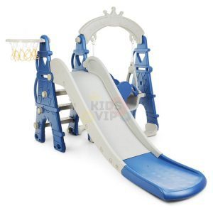 kids toddlers swing slide playset crown kidsvip blue 5