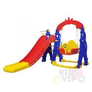 kids toddlers swing slide playset crown kidsvip colorfull 10