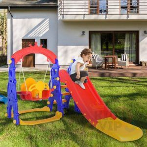 kids toddlers swing slide playset crown kidsvip colorfull 14