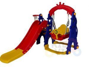 kids toddlers swing slide playset crown kidsvip colorfull 3