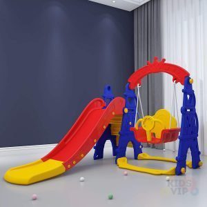 kids toddlers swing slide playset crown kidsvip colorfull 5