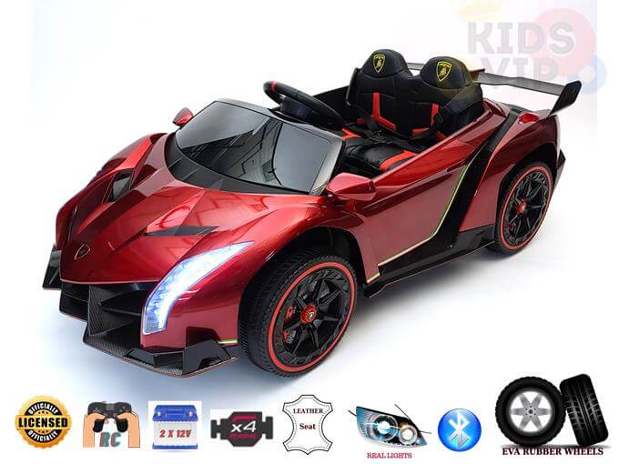 2 Seats Official 2x12V Lamborghini Veneno 4WD Kids and Toddlers Ride On w/RC