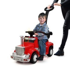kids vip ride on push truck handle red 11
