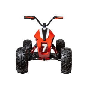 kids atv 24v ride on rubber wheels leather seat RED 3 1