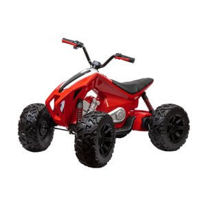 kids atv 24v ride on rubber wheels leather seat RED 5 1