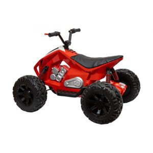 kids atv 24v ride on rubber wheels leather seat RED 7 1