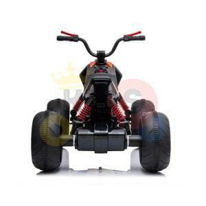 kids atv 24v ride on rubber wheels leather seat black 6