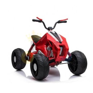kids atv 24v ride on rubber wheels leather seat red 12