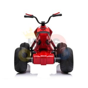 kids atv 24v ride on rubber wheels leather seat red 16