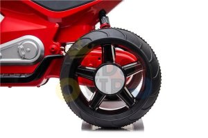 kids atv 24v ride on rubber wheels leather seat red 6