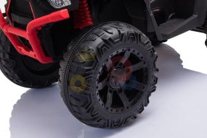 24v titan kids atv rubber wheels leather seat red 4