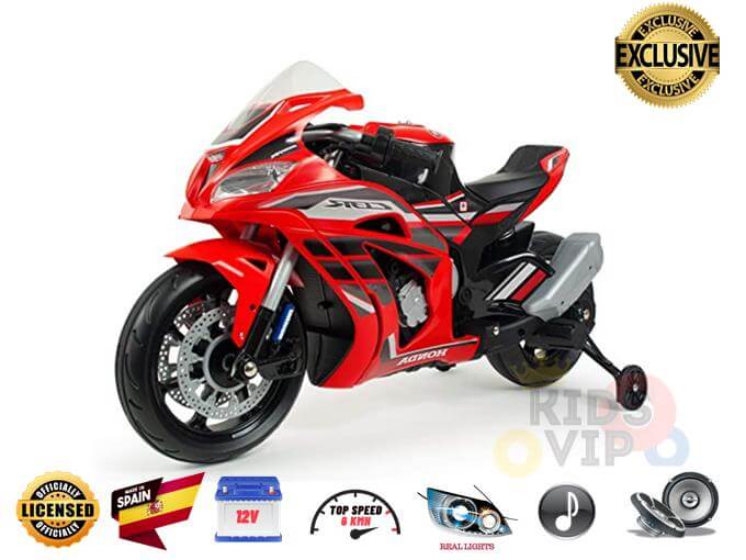 INJUSA | Honda CBR Sport Edition 12V Motorcycle | Removable, Rear Stabilizing Wheels