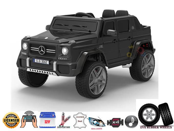 Mercedes Maybach G650s 12V Ride On Car for Kids With Remote Control & 4WD | Matte Black
