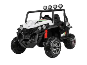 24V Enhanced 4X4 Viper Ride On Buggy:UTV for 2 Riders With Leather Seats, Rubber Wheels, Bluetooth, Remote Control white
