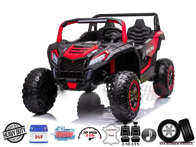 Blade XR Edition 2-Seater 24V 180W Ride-On Buggy / UTV | SD, USB, Brushless Motor, 4WD, Inflatable Tires, No RC | Red