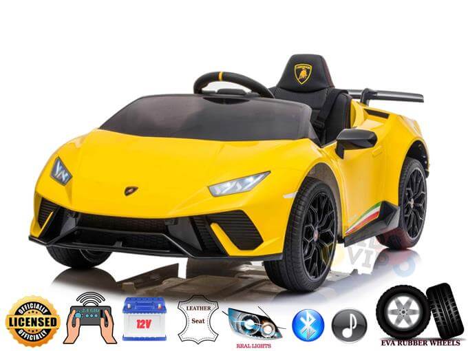 Lamborghini Huracan 12V Licensed Sport Edition | Music, USB, Bluetooth, Remote Control | Yellow