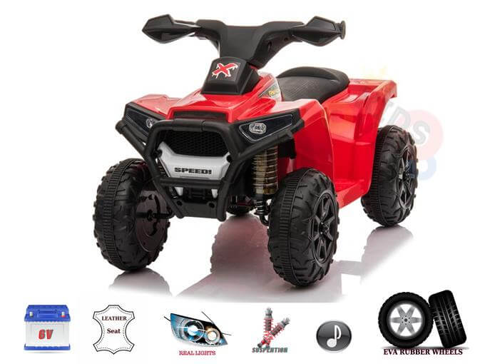 X Edition 6V Ride On Quad /ATV for Kids, Rubber Wheels