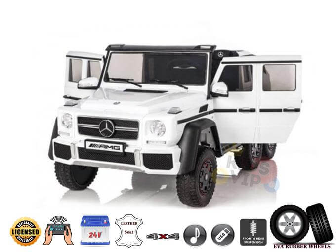 Upgraded 24V Heavy Duty 6×6/4WD Official Mercedes 2 Seats G63 Ride on Car with RC