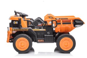 Kidsvip 12V Dump Truck Rubber Wheels Leather Seat Orange 26
