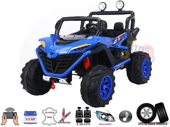 Blue 4×4 Sport MX Edition 2x12V 2-Seater Ride-On UTV , SD, USB, Bluetooth, RC