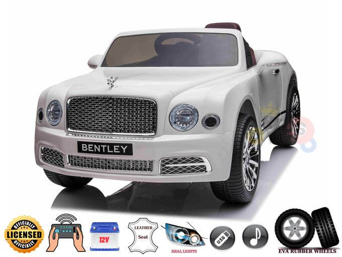 Bentley Mulsanne 12V Ride-On | SD, USB, Parental Remote | White