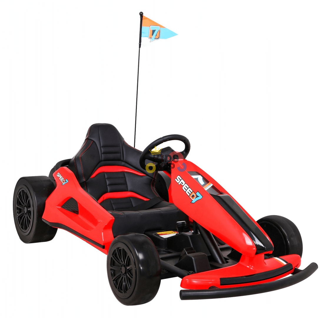 Upgraded 24V Furious Edition Big Kids Drifting Go Kart - Red