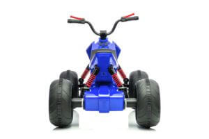 kids atv 24v ride on rubber wheels leather seat blue 5