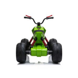 kids atv 24v ride on rubber wheels leather seat green 1