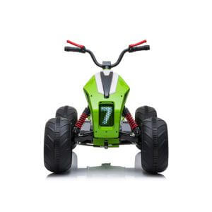 kids atv 24v ride on rubber wheels leather seat green 5