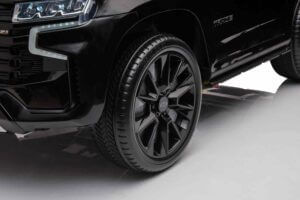 12v kidsvip chevrolet tahoe truck rubber wheels rc black 8