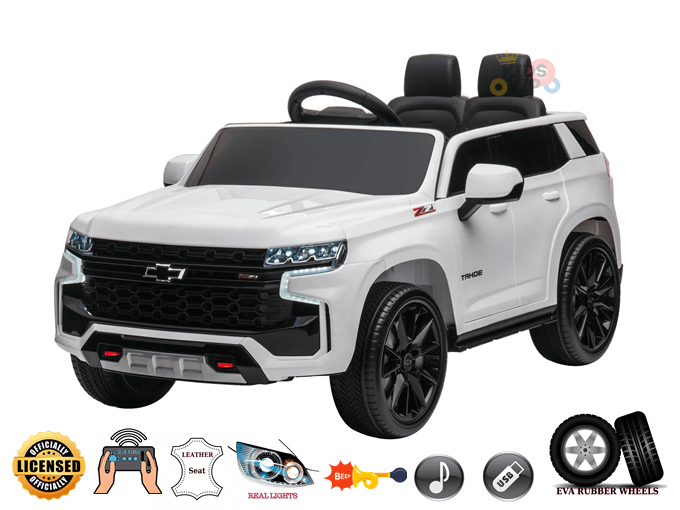 Chevrolet Tahoe 12V 1-Seater Ride-On Truck, Rubber Wheels, Leather Seat, RC