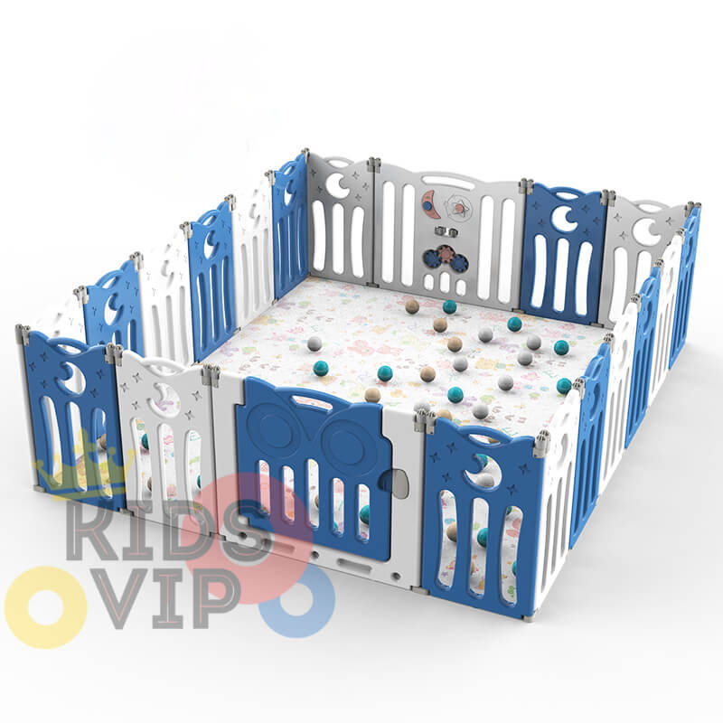20 Panels Indoor/Outdoor Foldable Playpen, Fence, Safety Play yard with Activity for Toddlers and Infants