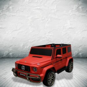 mercedes benz g63 gvagon 24v kids and toddlers ride on car suv rc dull matte red 4
