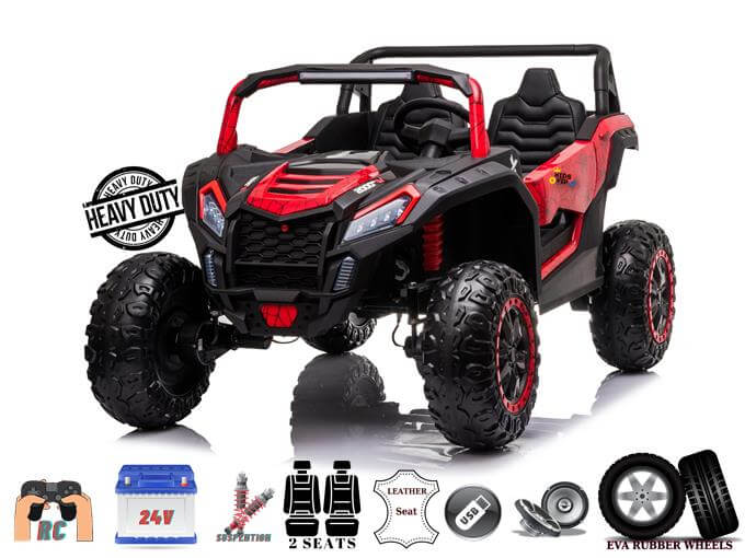 2 Seater XXL Edition Blade BT 24V/4WD Kids Exclusive Buggy/Utv, Rubber Wheels, Leather Seats