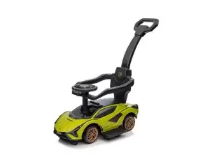 Complete Edition Lamborghini Sian 3 in 1 Push Car : Stroller with Handle And Safety Guards, Green
