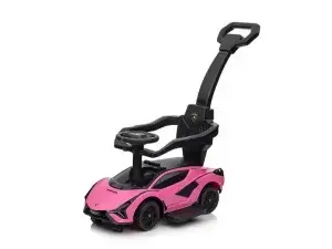 Complete Edition Lamborghini Sian 3 in 1 Push Car : Stroller with Handle And Safety Guards, Pink