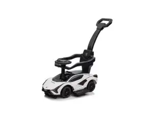 Complete Edition Lamborghini Sian 3 in 1 Push Car : Stroller with Handle And Safety Guards, White