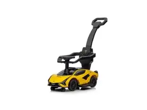 Complete Edition Lamborghini Sian 3 in 1 Push Car : Stroller with Handle And Safety Guards, Yellow