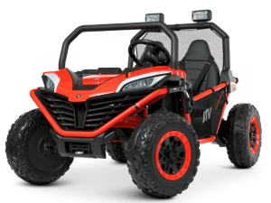 Exciting Adventure Awaits Deluxe Red Dual Seater 12V 4WD Dune Buggy for Kids with Remote Control