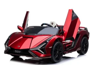Luxurious Red Lamborghini Sian 24V 4×4 Ride On Car for Kids Officially Licensed Two Seater Complete Edition